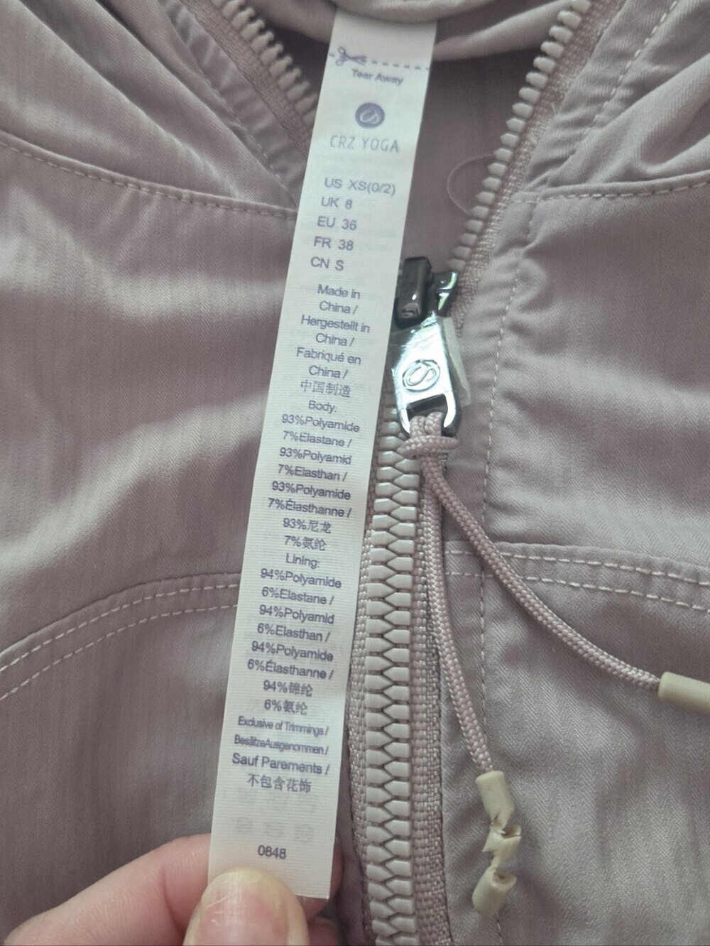 CRZ Yoga Dusty Mauve Hooded Zip Up Jacket XS Thumbhole Activewear Athleisure - Picture 2 of 9